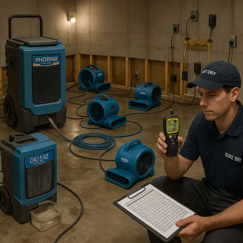Structural Drying and Dehumidification process in Curwensville, PA